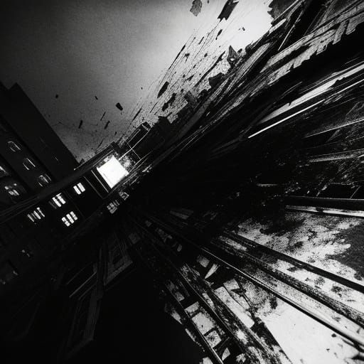 At night in the city of broken reality.