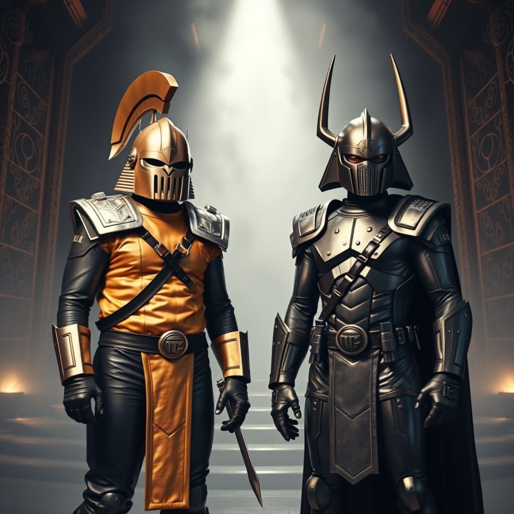 Retro-Futuristic Klingon Warriors in Ancient Temple