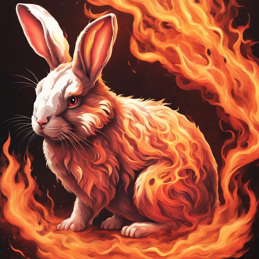 Fiery Rabbit: A Bunny Made of Fire