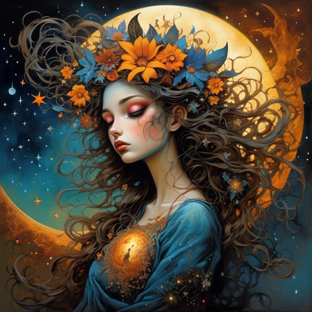 Sun and Moon Goddesses in Pop Surrealism