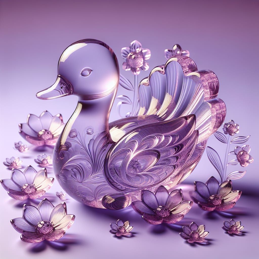 Lavender Glass Duck