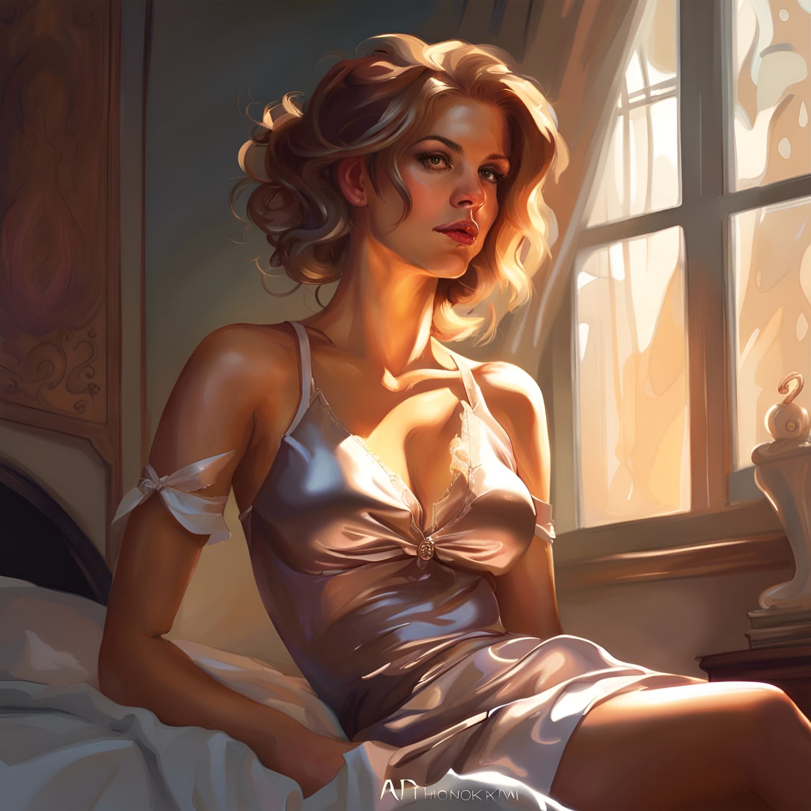 Brightly Lit Portrait in Hyperdetailed Style