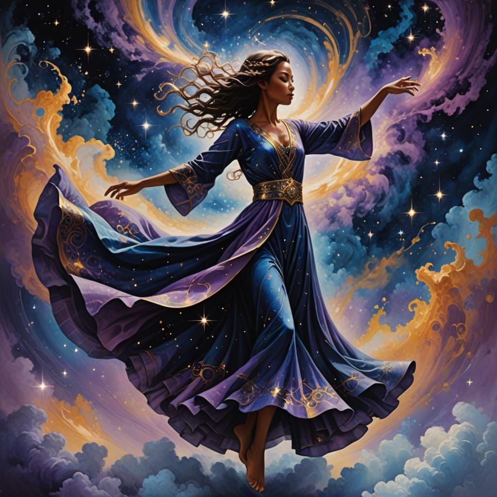 Celestial Dancer in Cosmic Ballet