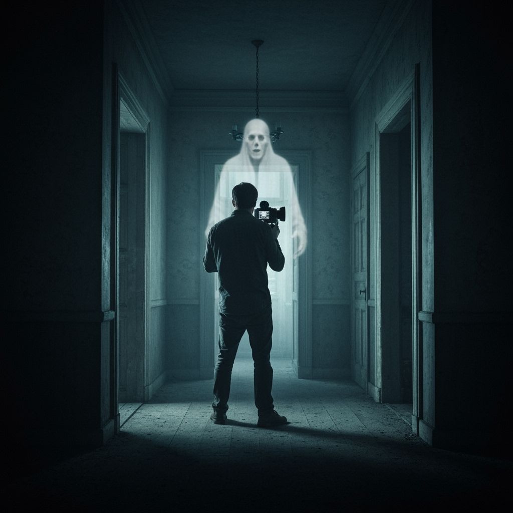 Cameraman and Ghost in Haunted House