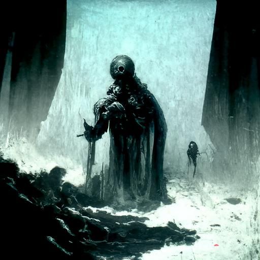 Gothic Horror Figure in Doré and Rutkowski Style