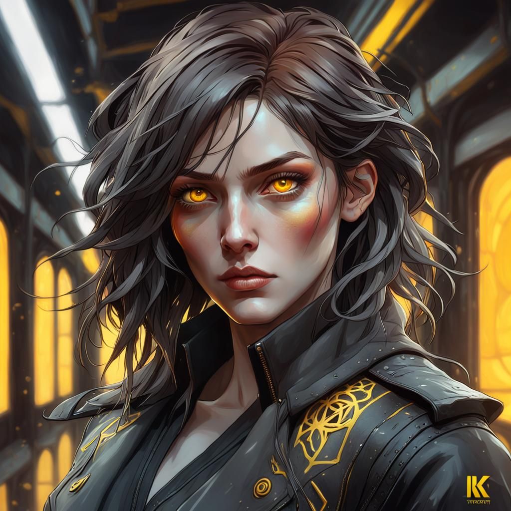 Welsh Woman with Yellow Eyes, Detailed Portrait