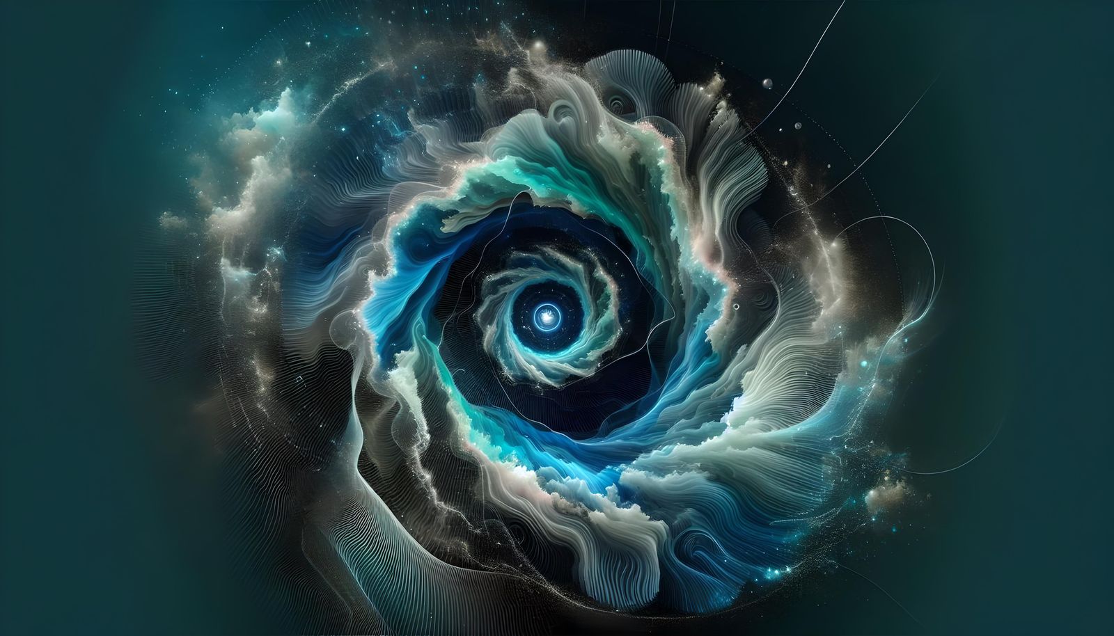 Aqua and Navy Blue Time Vortex: Digital Masterpiece