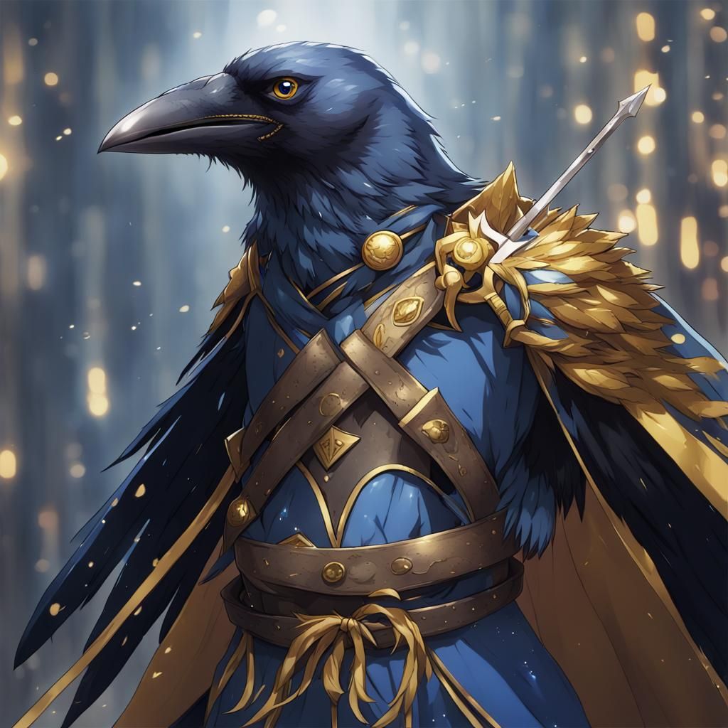 Anime Style Crow Warrior with Daggers