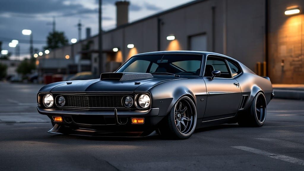 Sleek 1971 Ford Maverick Restomod in Metallic Graphite with ...