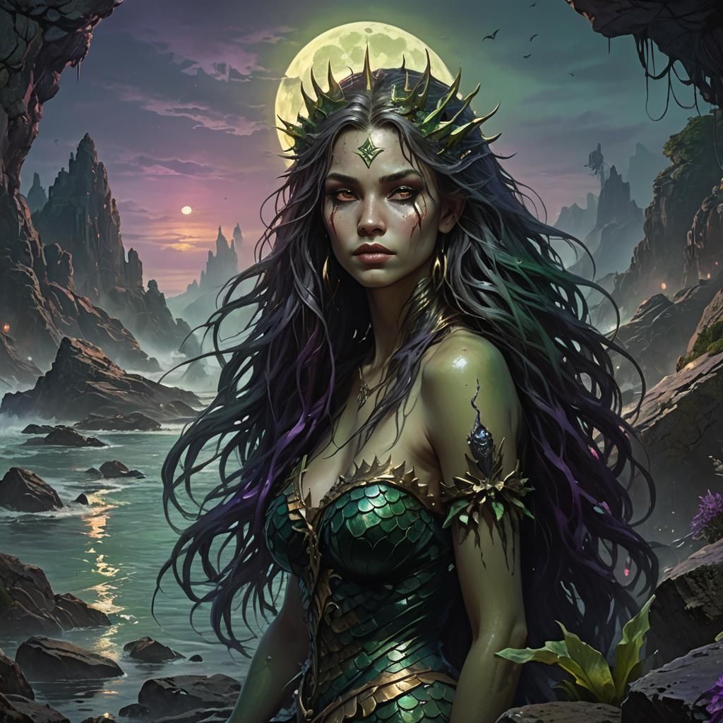 Dark Fantasy Mermaid in Hyper-Realistic Style