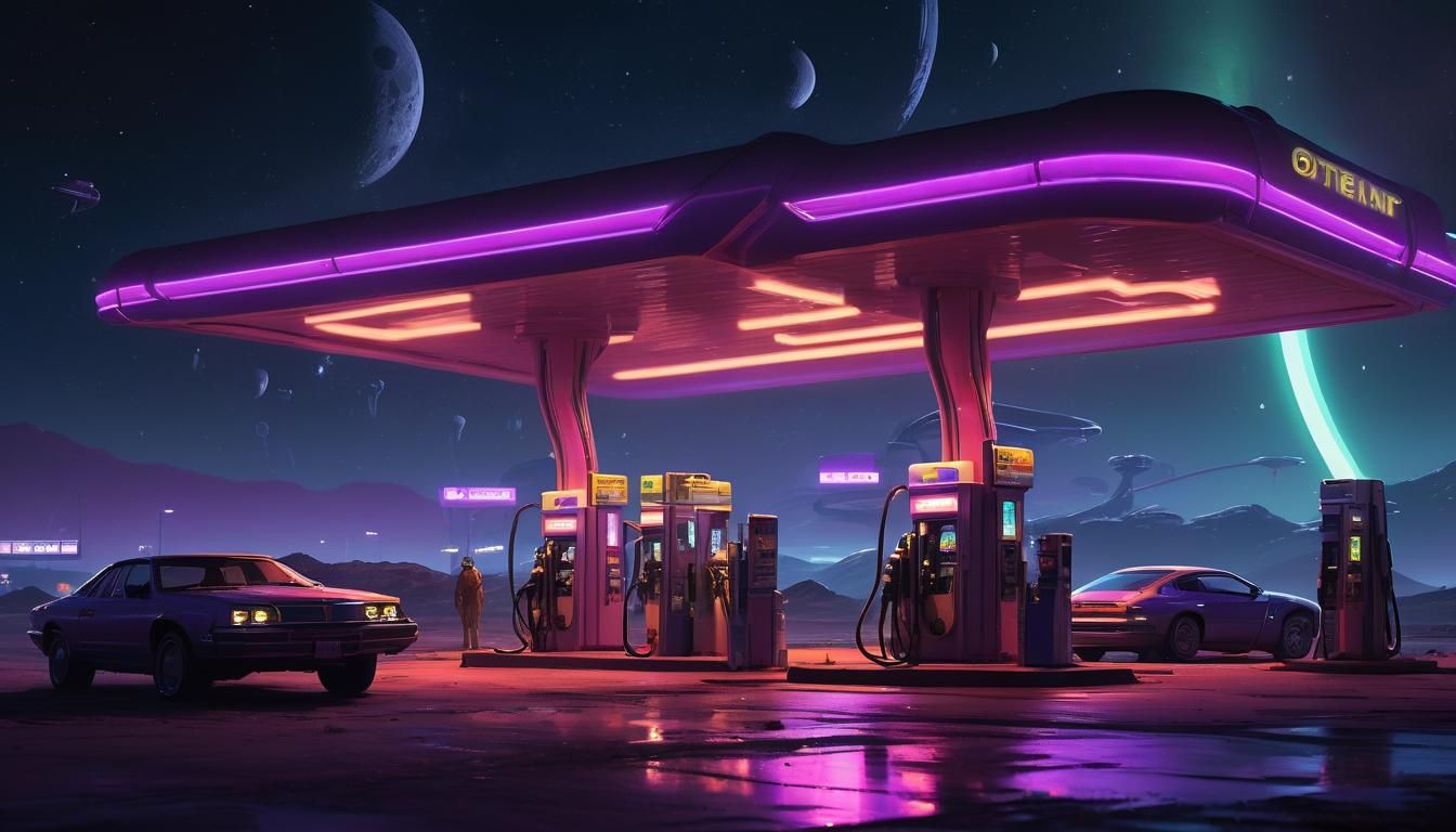 Sci-Fi Gas Station in Space: Concept Art