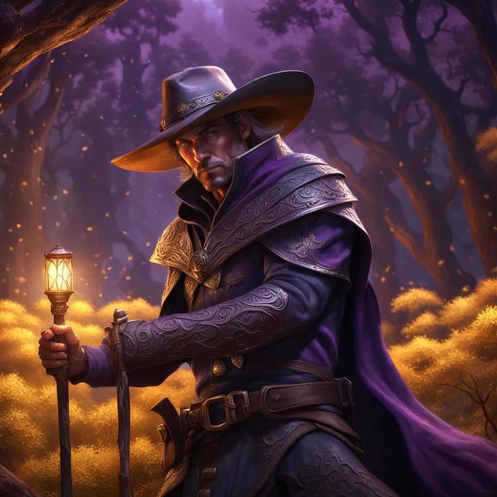 Elven Cowboy in Dark Fantasy Style