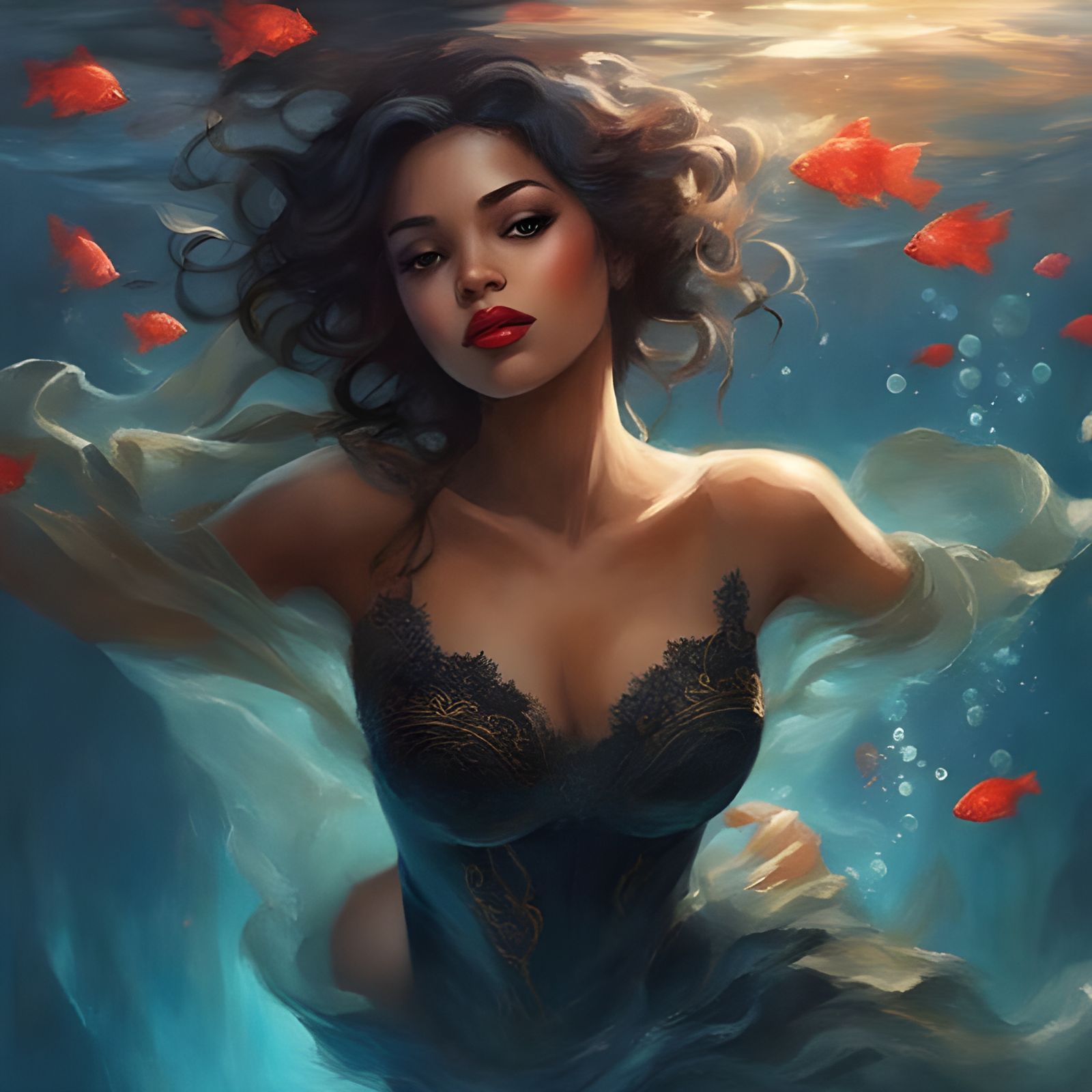 Mesmerizing Underwater Portrait of Haitian Girl