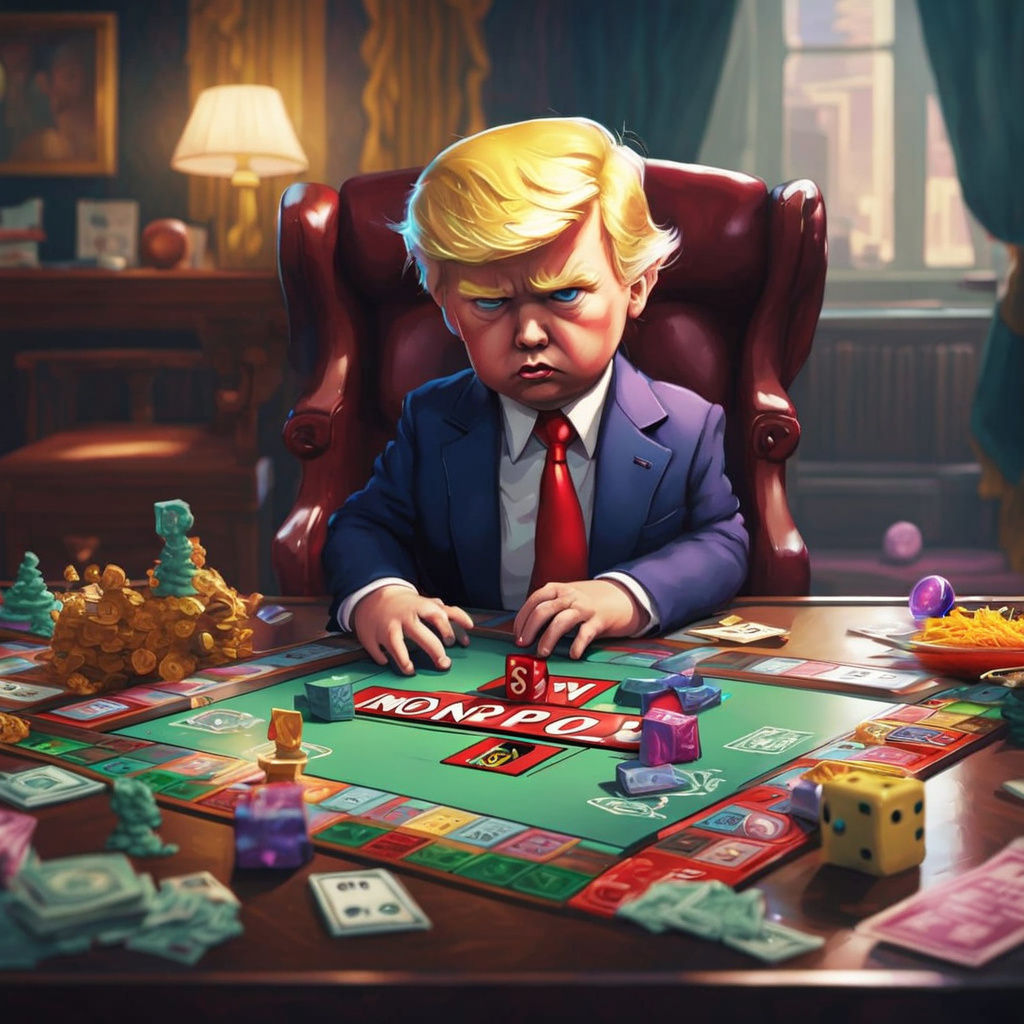 Baby Trump Tantrum: Detailed Matte Painting