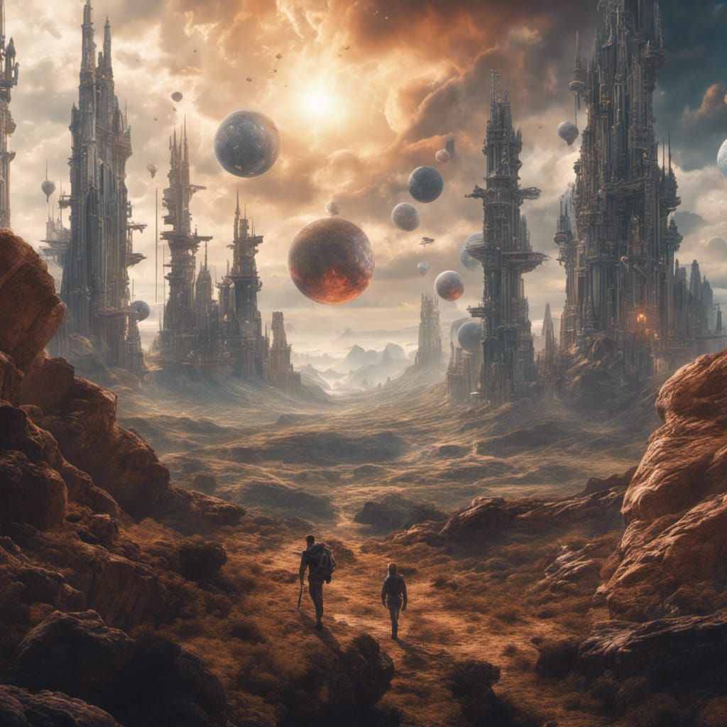 Epic Teleportation Between Worlds in Digital Painting