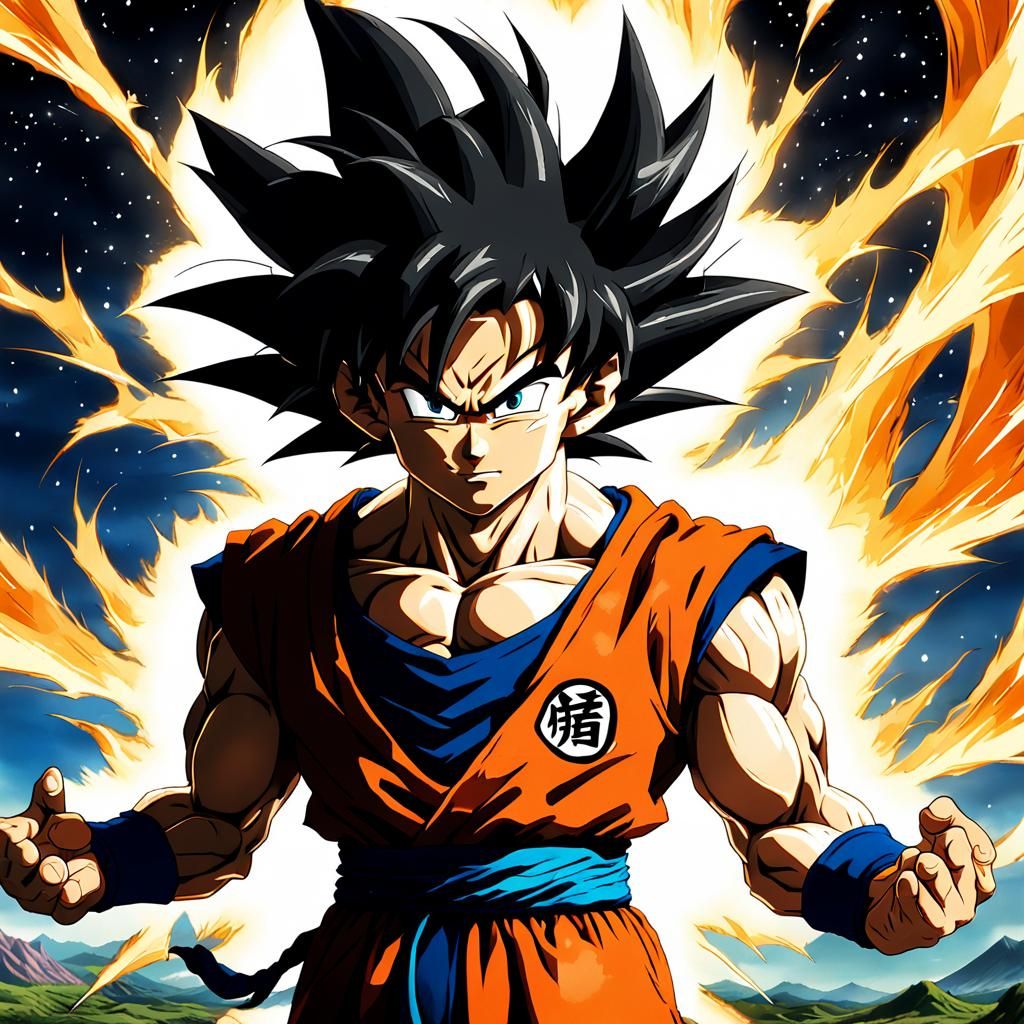 Goku's New Transformation: Dragon Ball Z Anime Art
