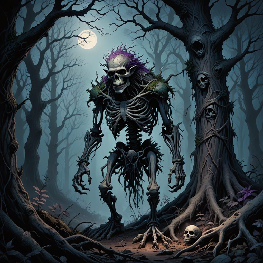 Dark Fantasy Troll in Gothic Art Style
