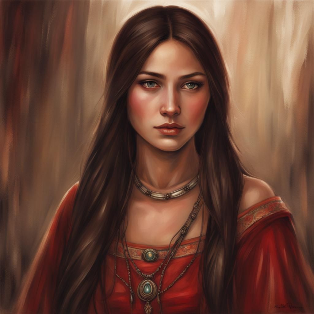 Ethereal Woman with Baby in Cozy Study