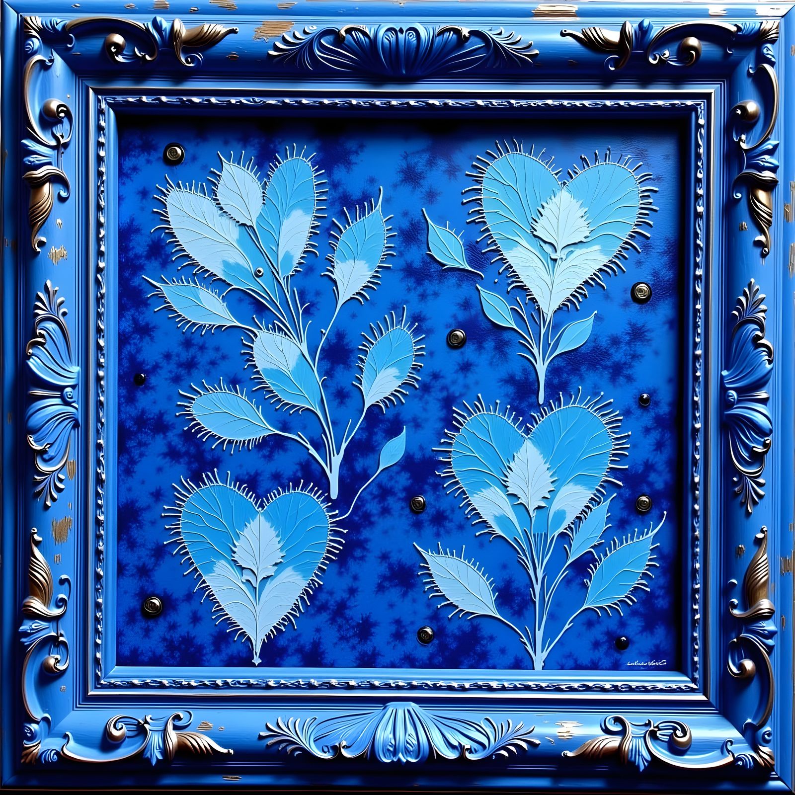 Cobalt Blue Abstract Expressionist Frame