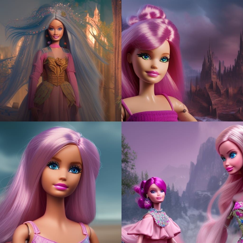 Realistic Barbie in Detailed Matte Painting