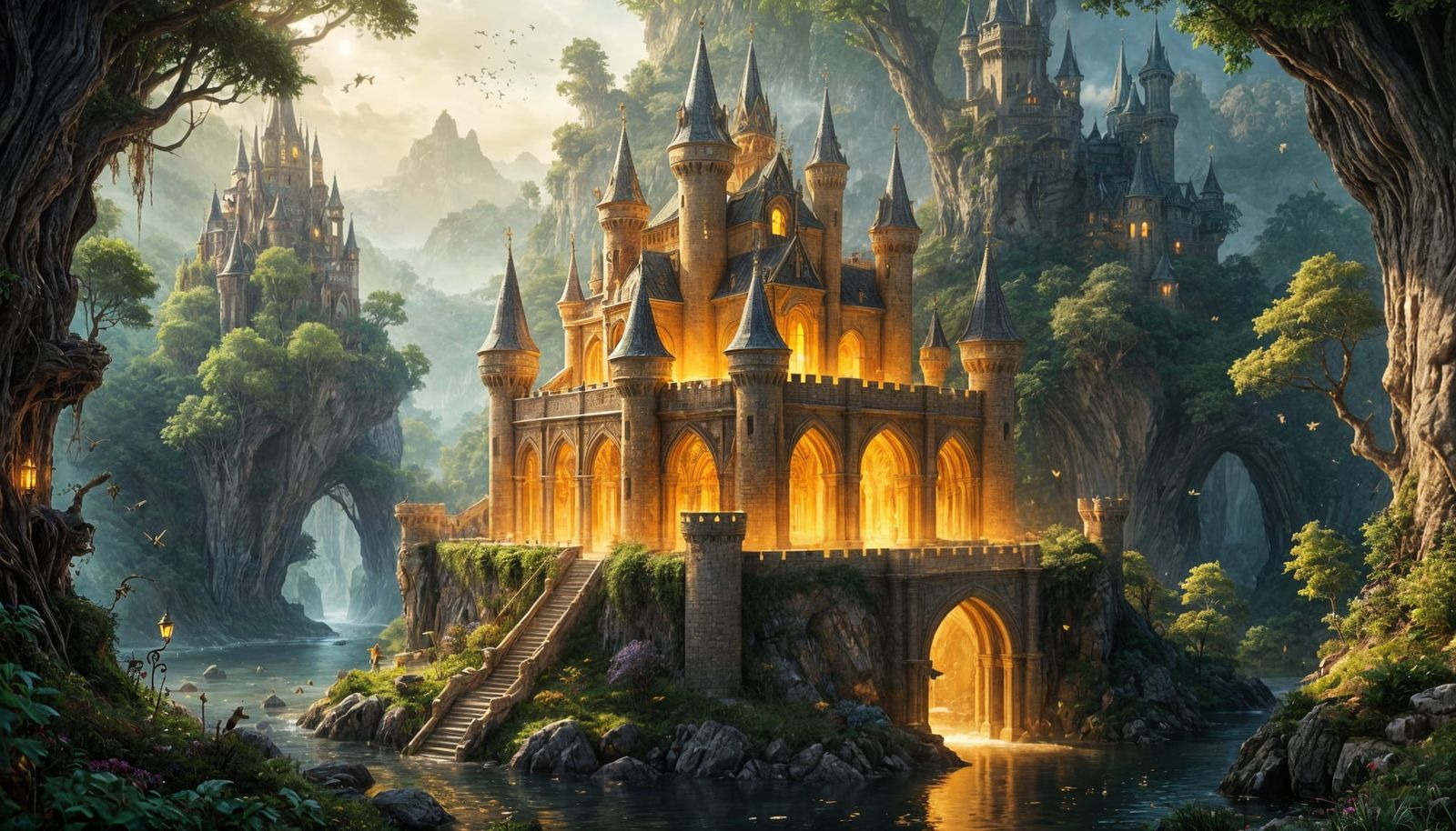 Transparent Honey Castle in Enchanted Forest