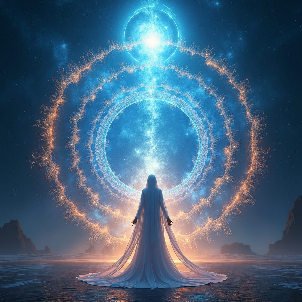 Majestic Arcturian Entity by a Crystalline Portal