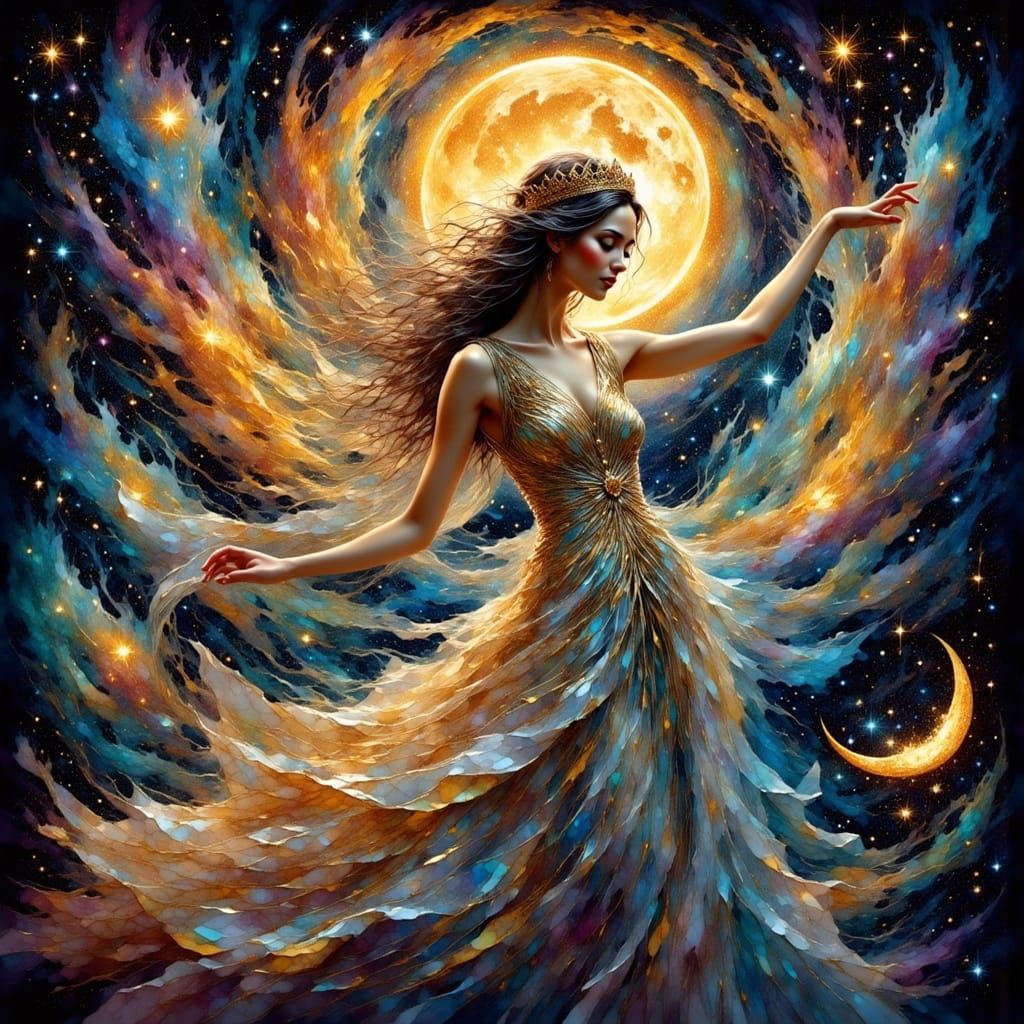 The Cosmic Goddess in Iridescent Splendor