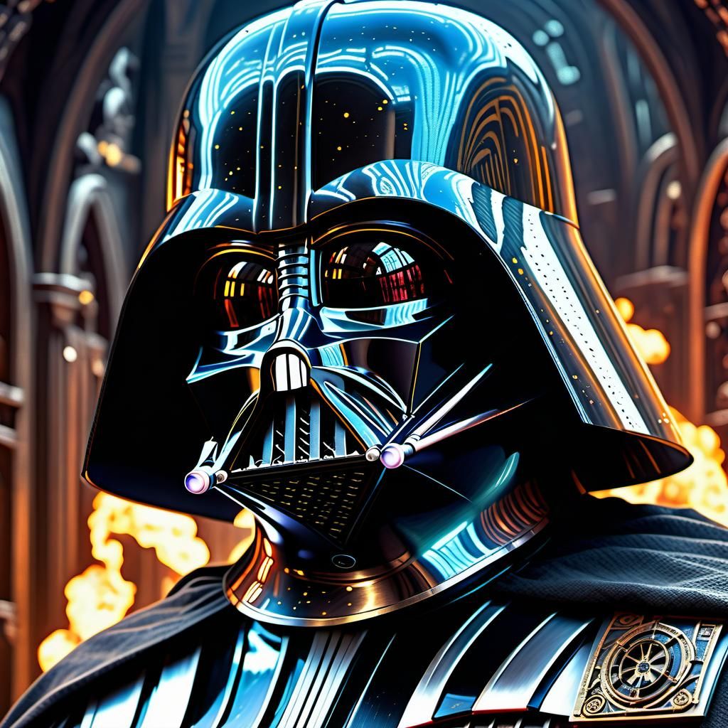 Steampunk Darth Vader in a Digital Painting