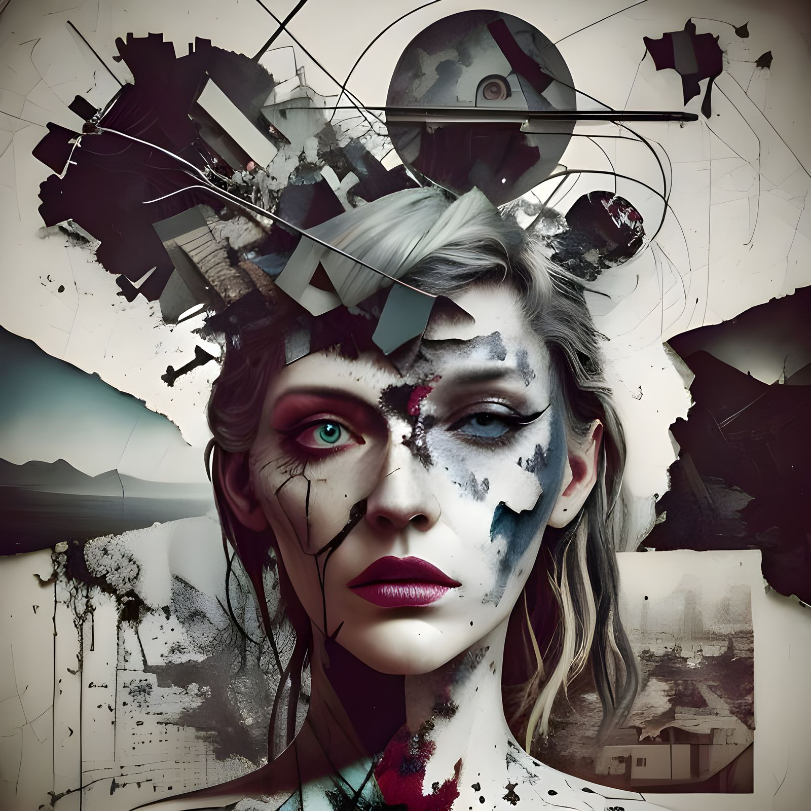 Art Film Movie Poster with Photomontage