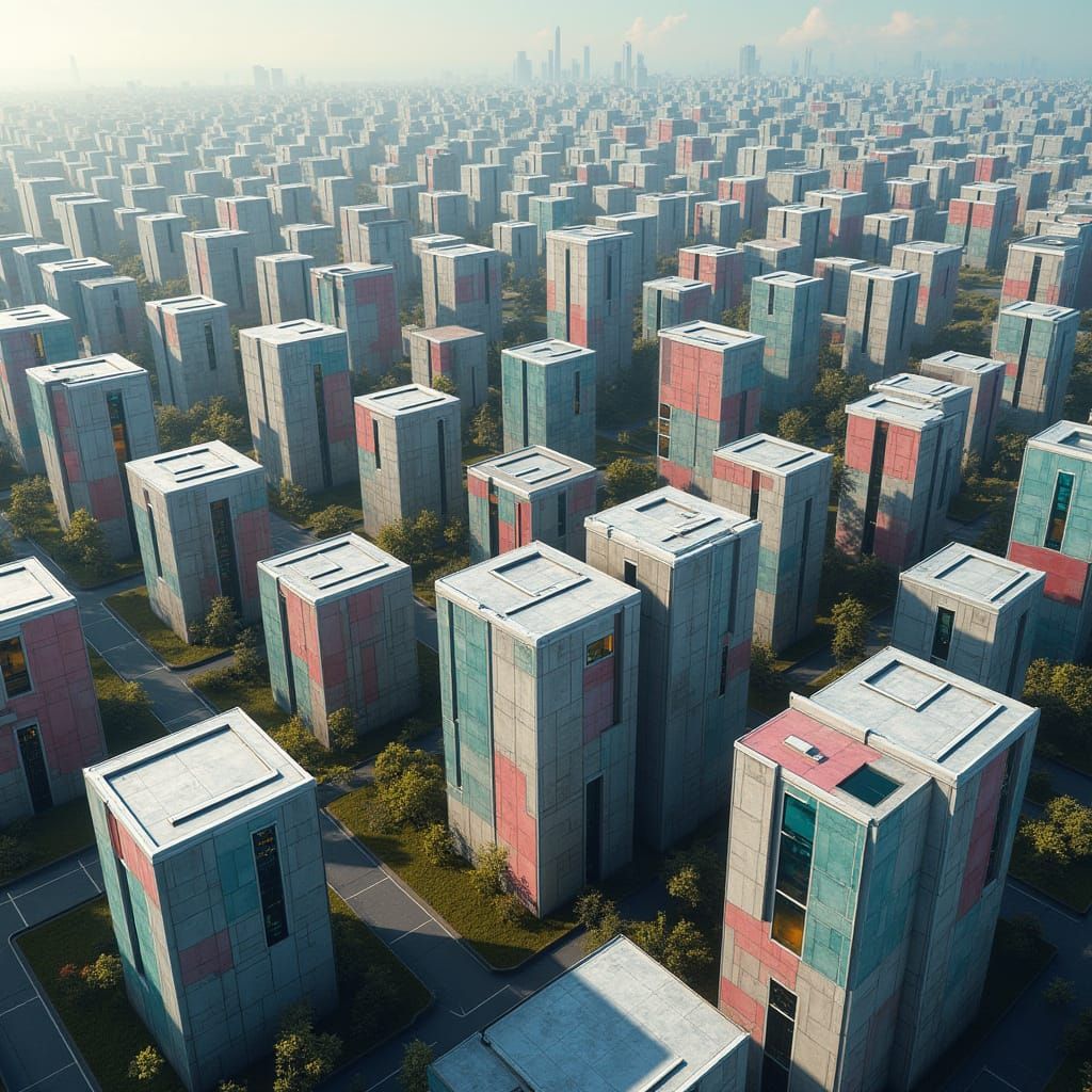 Vibrant Futuristic Metropolis in Digital Art Style