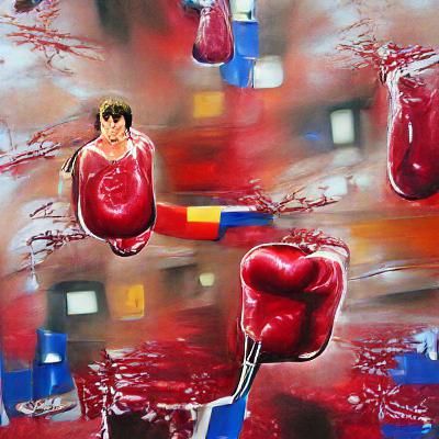 Rocky Balboa Blood Donation in Acrylic Art
