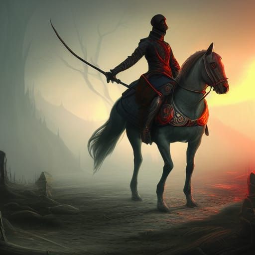 Detailed Headless Horseman Fantasy Concept Art