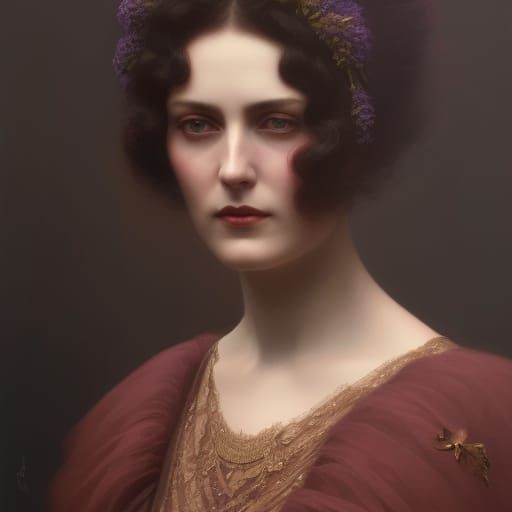 Edwardian Woman Portrait in Hyperrealistic Style