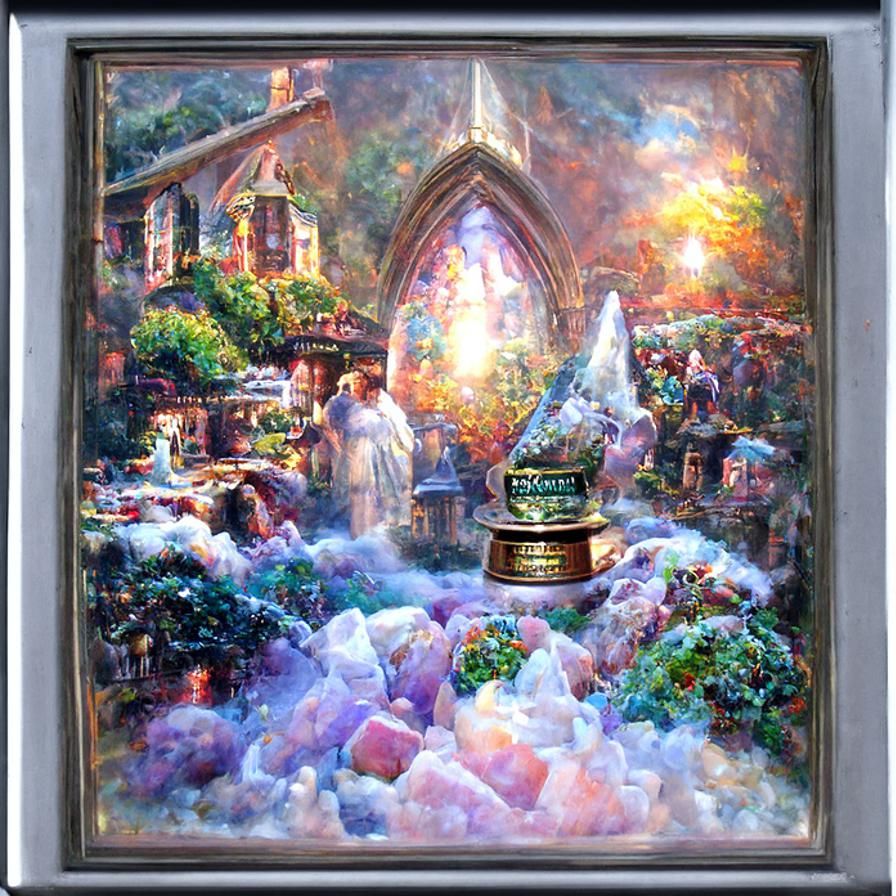 Gemstone Holy Grail in Ethereal Fantasy Style