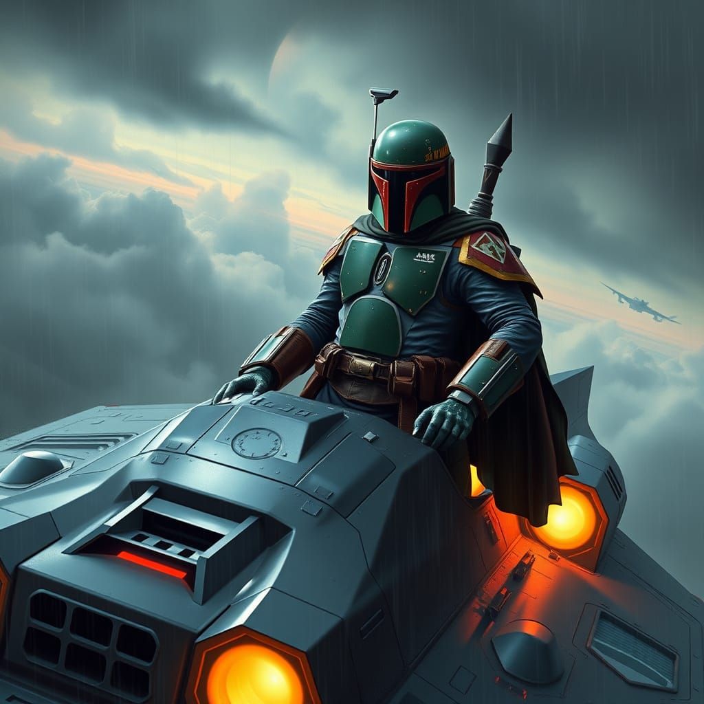 Boba Fett Dominates a Rainy Alien Landscape in a Gritty Sci-...