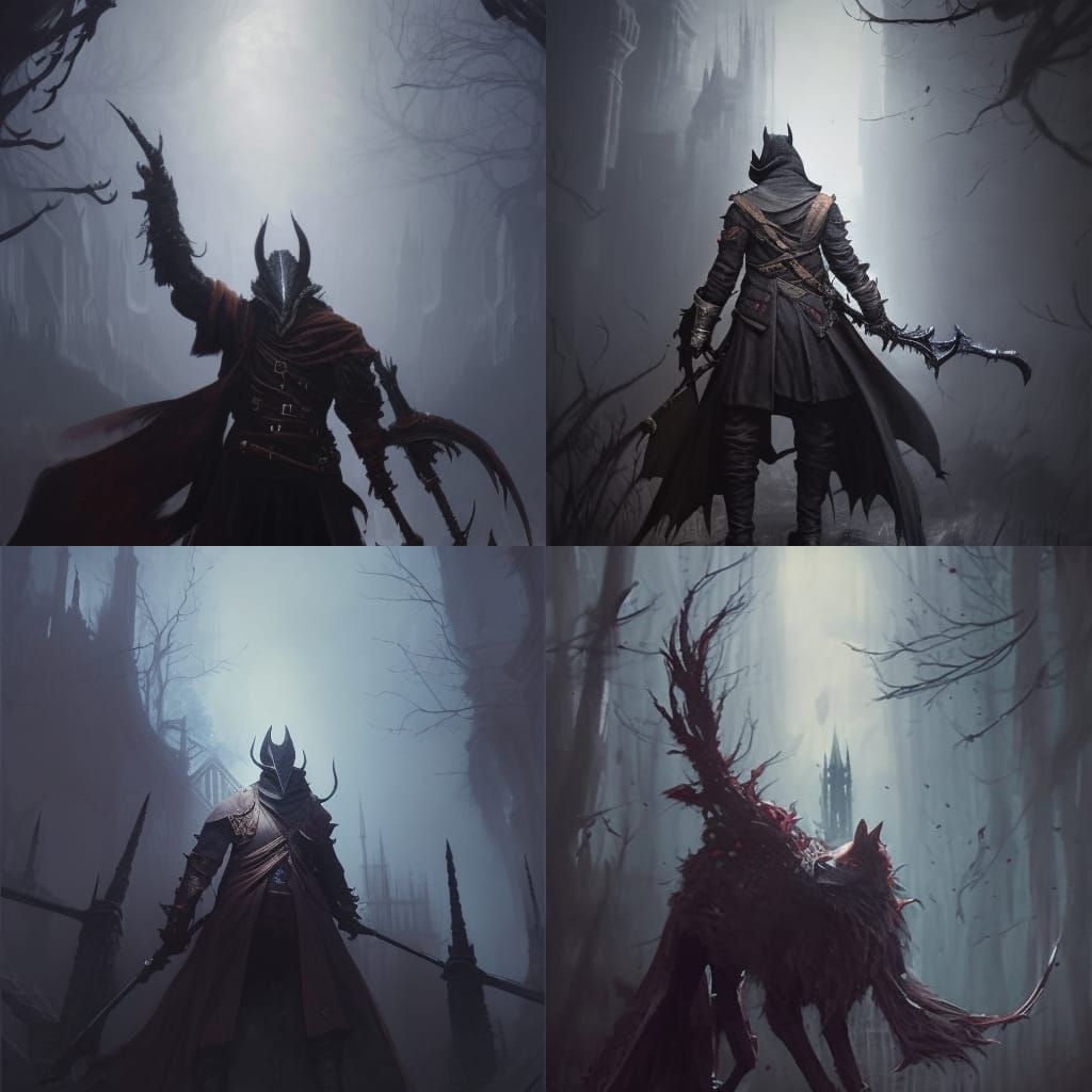 Bloodborne Fox Armor in Dark Fantasy Style