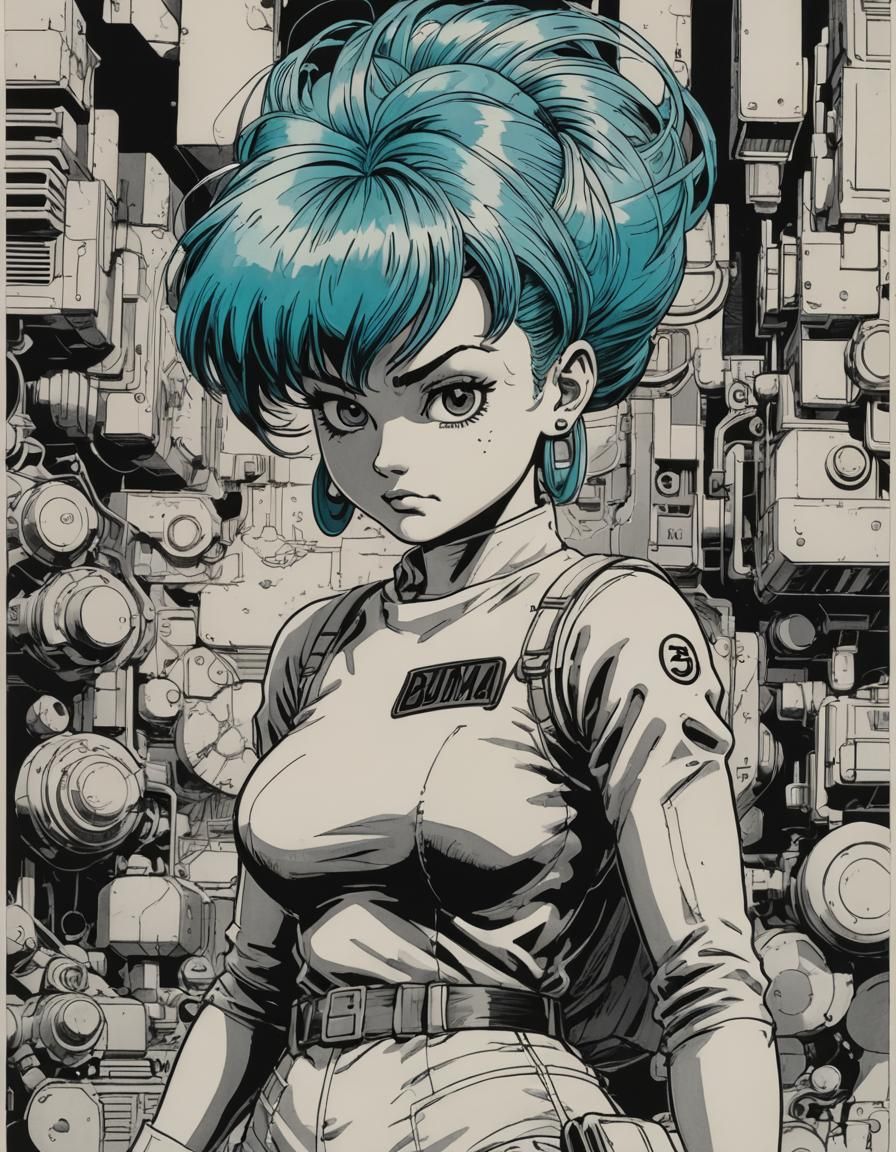 Bulma in 1970s Comic Book Style