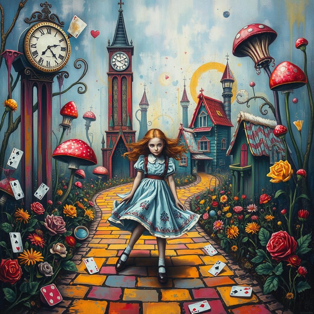 Dorothy in Wonderland: A Street Art Nightmare