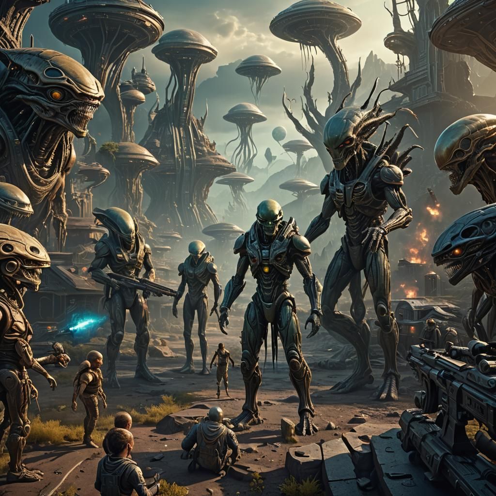 Aliens and Humans United in Peace