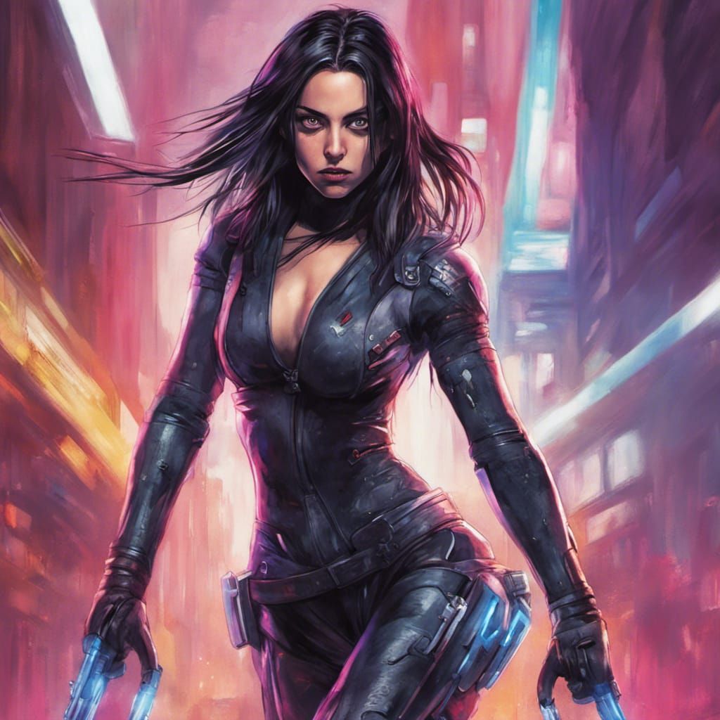 Cyberpunk Ninja Robot Warrior in High Detail