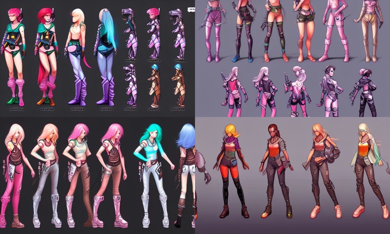 Renaissance Futurepunk Female Character Concept Art