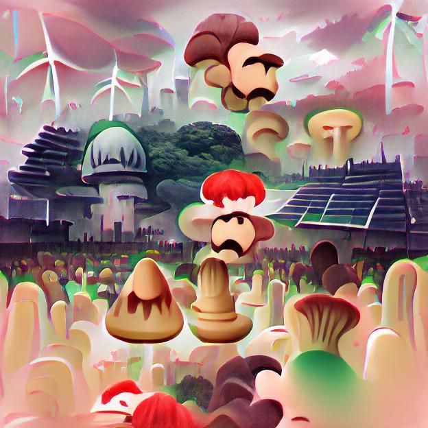 Enchanted Mushroom Kingdom: A Whimsical Illustration