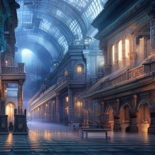 Magical Box Blueprint: Hyperdetailed Digital Matte Painting