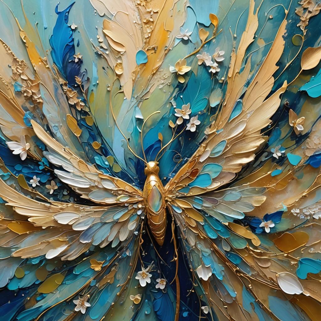 Spring Fae in Abstract Expressionist Style