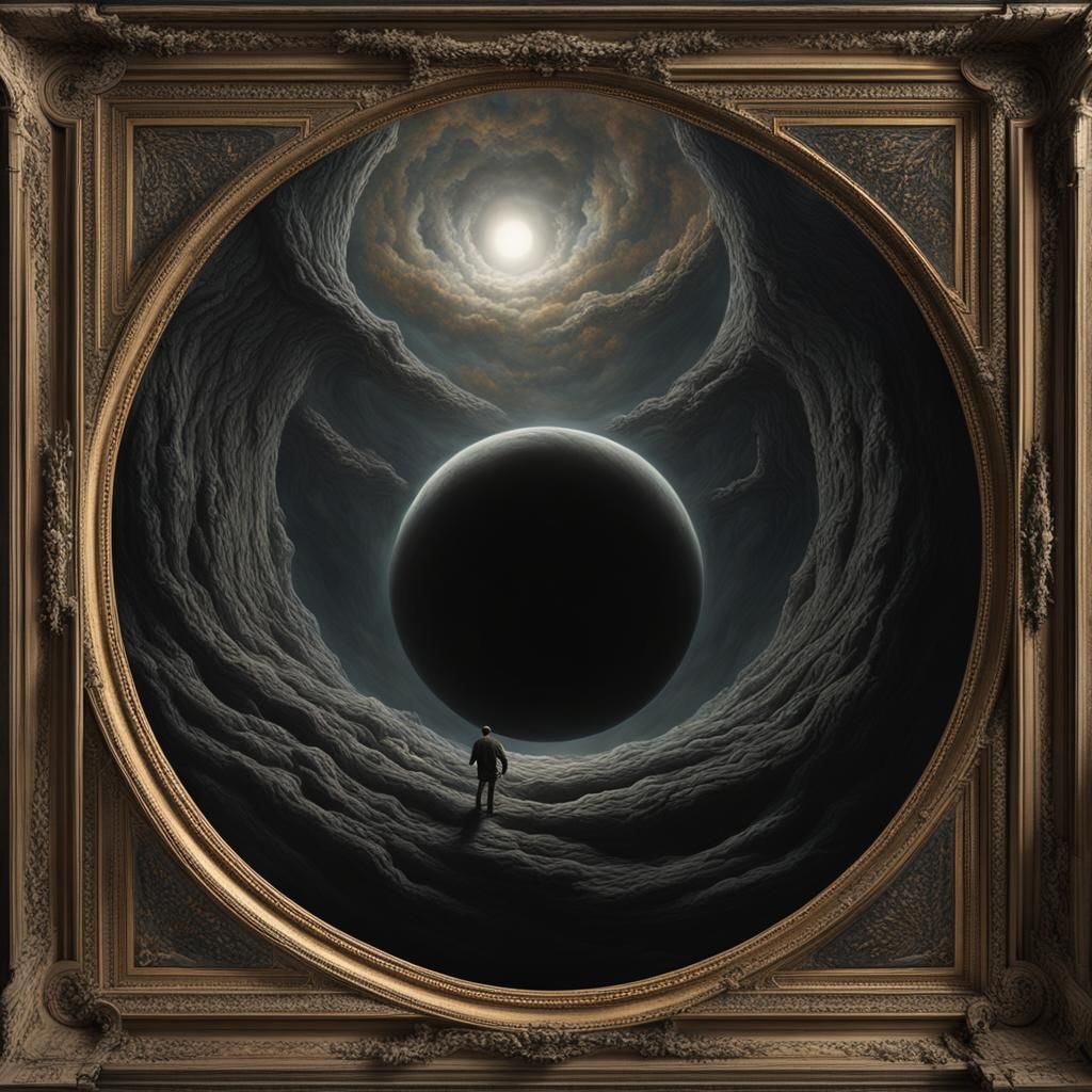 Majestic Black Hole in Gothic Sci-Fi Style