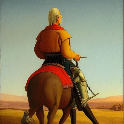 Don Quixote and Dulcinea Portrait in Romantic Style