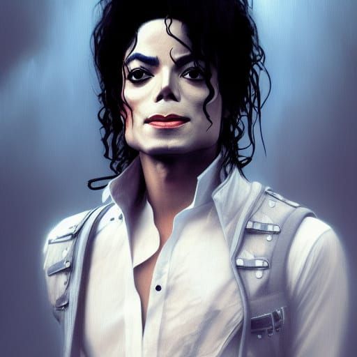 Michael Jackson Crying Portrait in Artstation Style