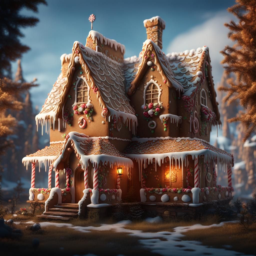 Fantastical Gingerbread House Concept Art