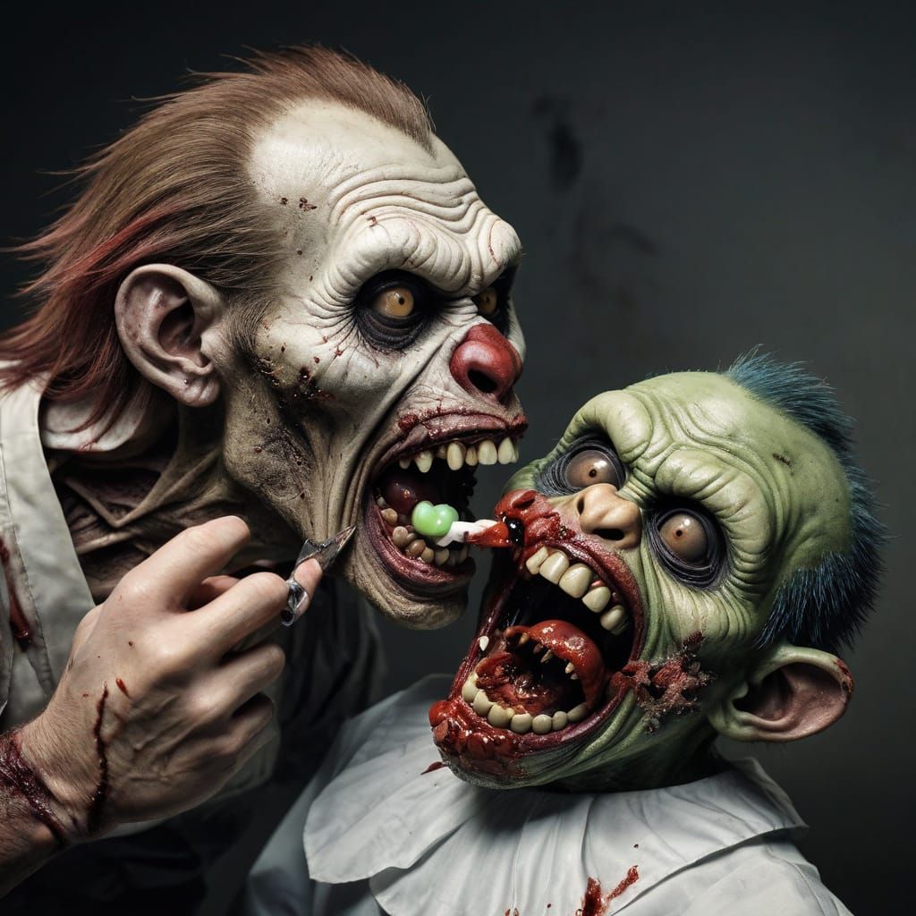 Disturbingly Realistic Zombie Clown Dentist Scene