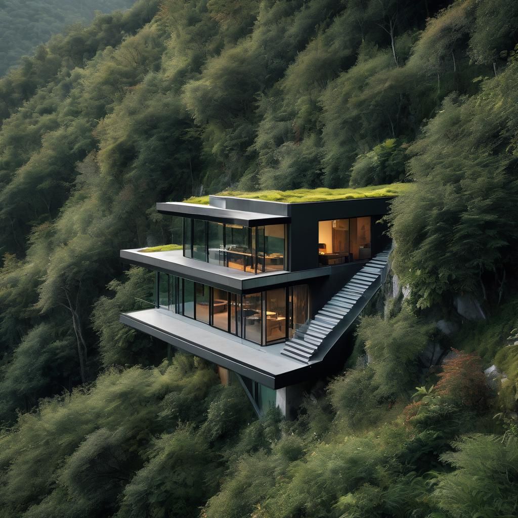 Eco-Modern House Blends Into Mountain Landscape